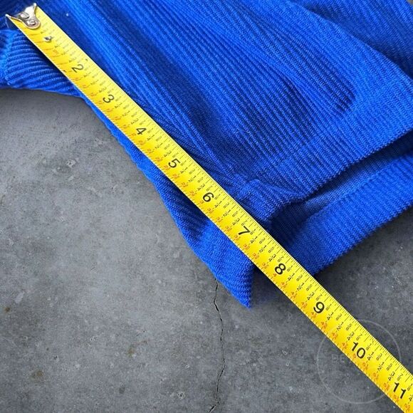 Shein Men's Flat Front Polyester Corduroy Chino Shorts Medium Blue - Picture 6 of 7